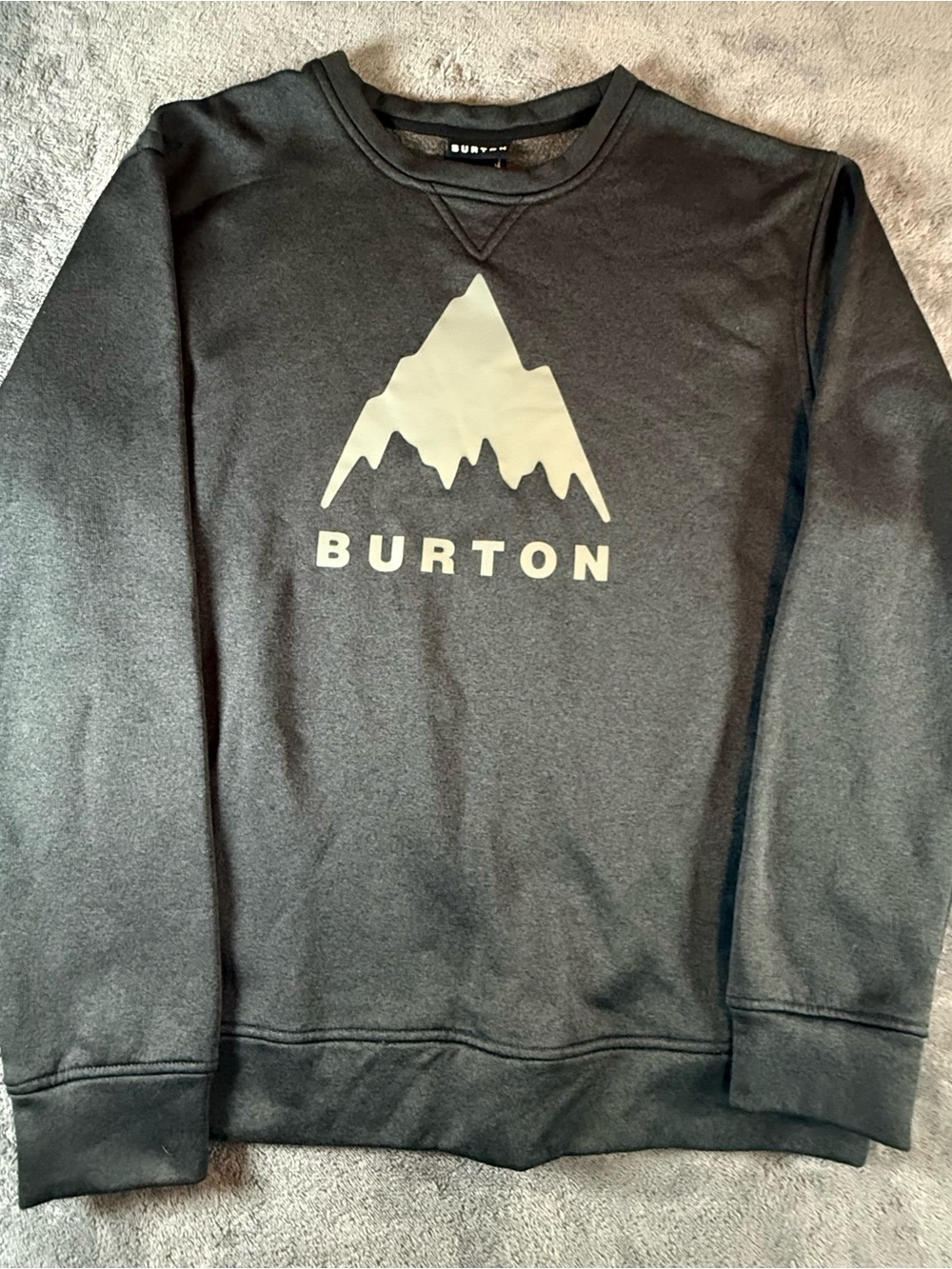 Burton‎ Grey Sweatshirt Snowboarding Sking Graphic Logo Crewneck Men's M